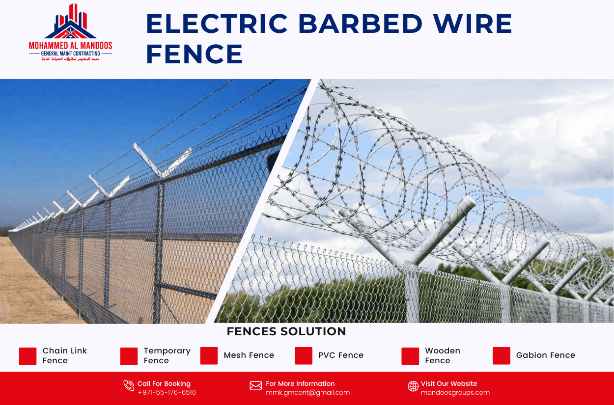 electric barbed wire fence
