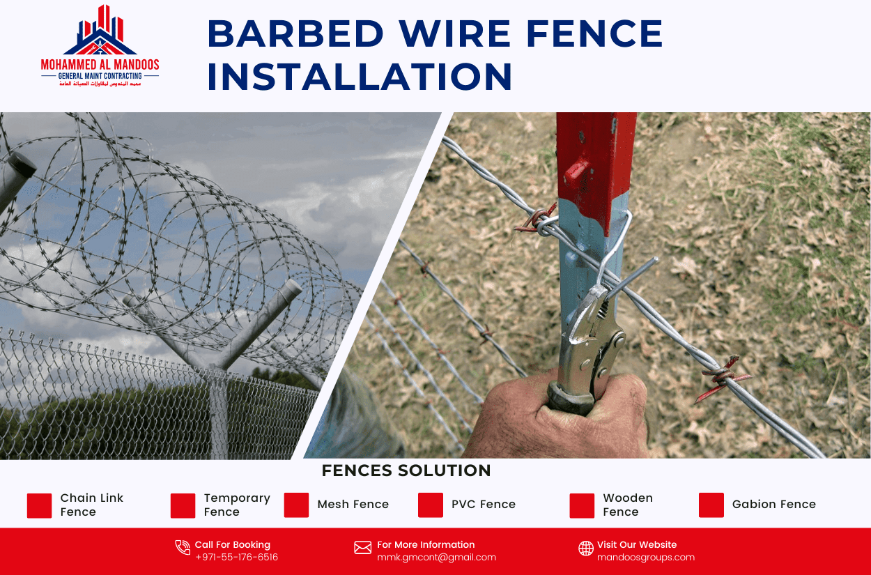 barbed wire fence installation